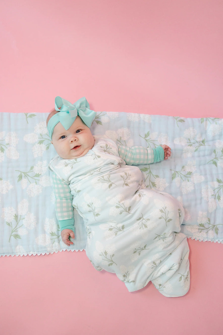 Poppy Kids Co - Blue Hydrangea Bamboo Sleep Sack