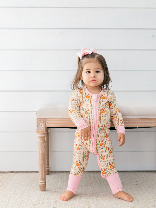 Poppy Kids Co - Pumpkin Darling Ruffle Romper