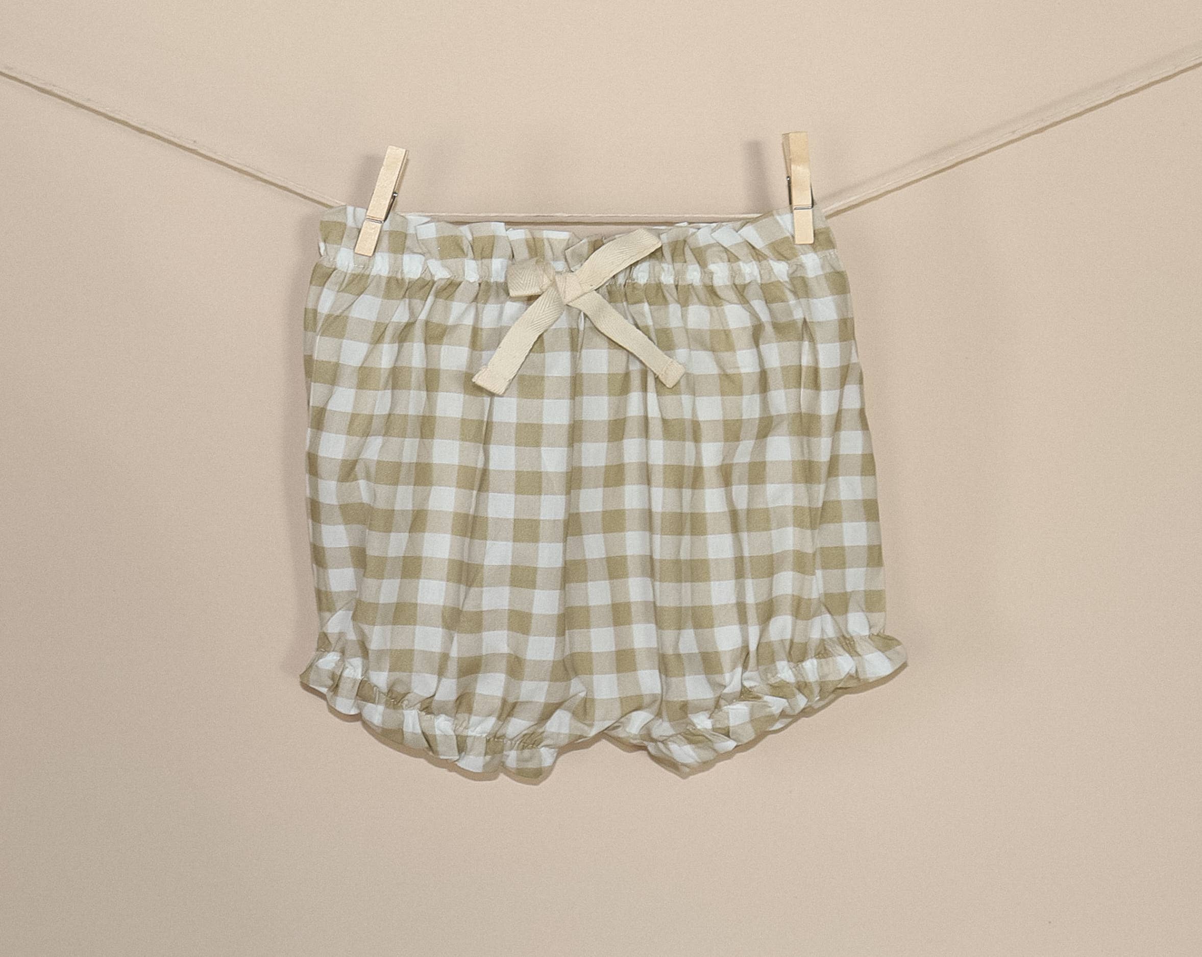 Almond Bud - The Honey Gingham Toddler Dress w/ Matching BLOOMERS 