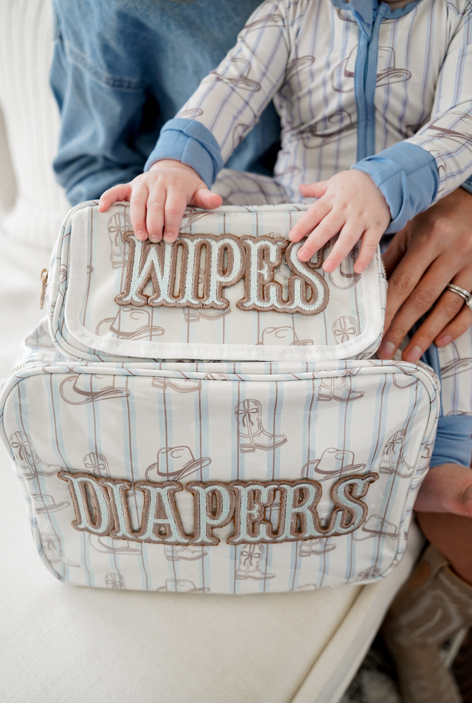 KENZKUSTOMZ - Wipes Pouch - Western Blues Clear Coat Bag