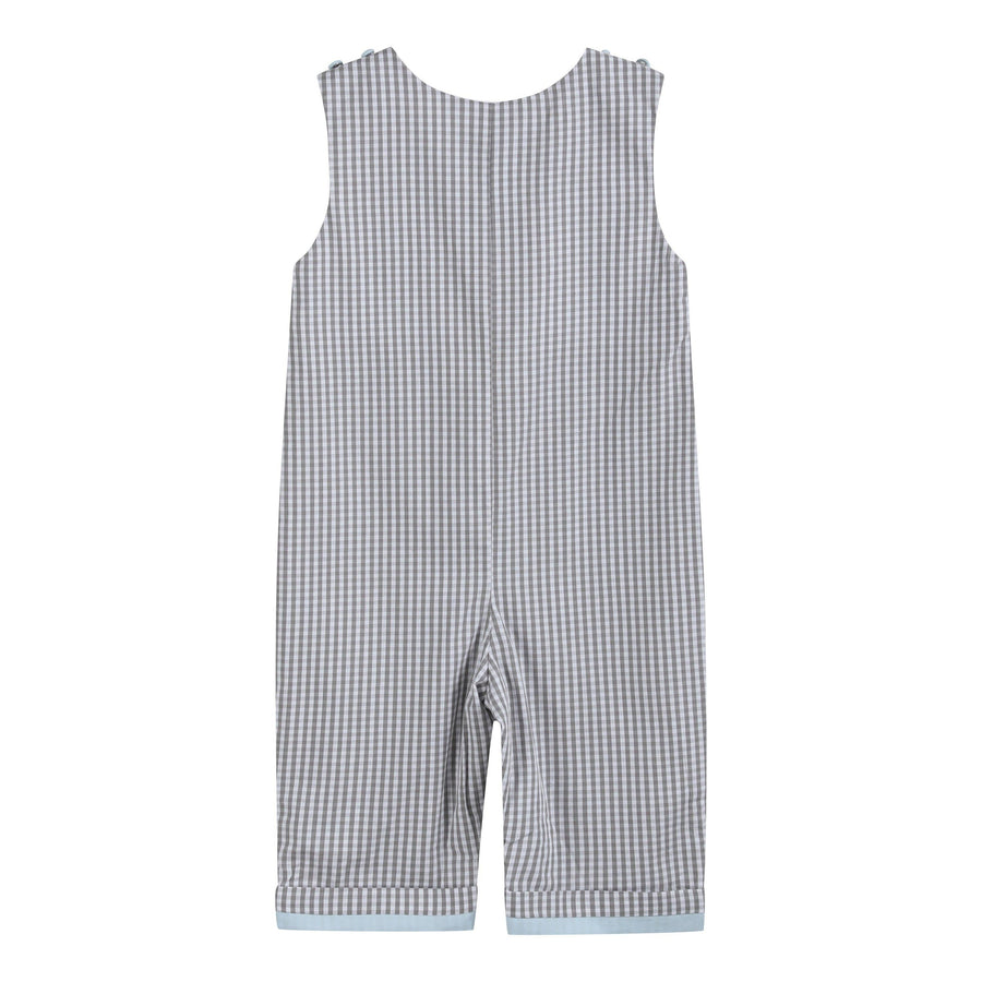 Lil Cactus - Light Gray Mallard Smocked Overalls