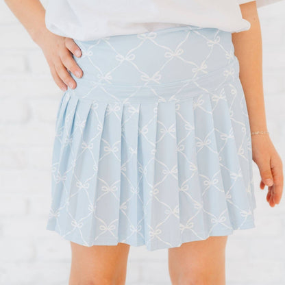 Sweet Wink - Sky Blue Bow Trellis Athletic Skort - Fourth of July - Kids