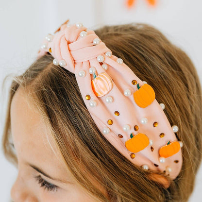 Sweet Wink - Pumpkin Pearl Gemstone Headband - Kids Hair Accessories