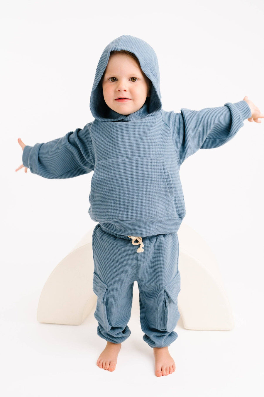 Little One Shop - Dusty Blue Waffle Cargo Set