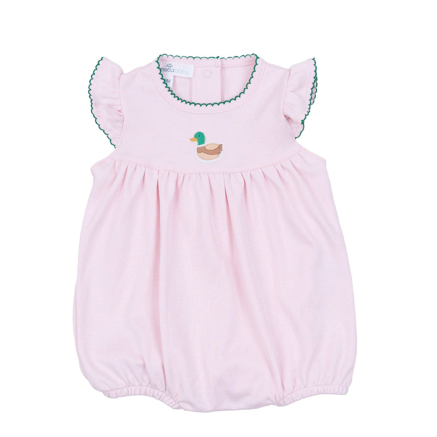 Magnolia Baby - Mini Mallard Embroidered Bubble - Pink