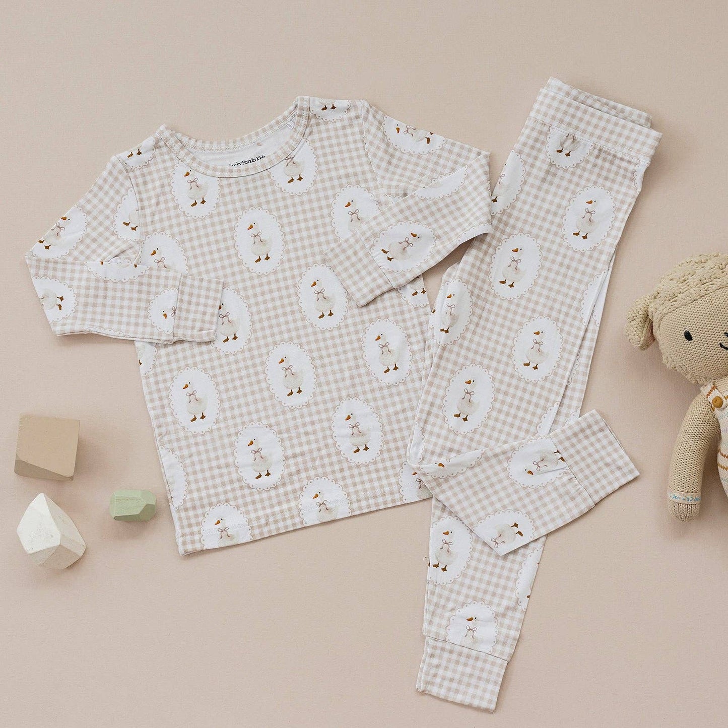 Lucky Panda Kids - Bamboo Two Piece Set | Gingham & Goose