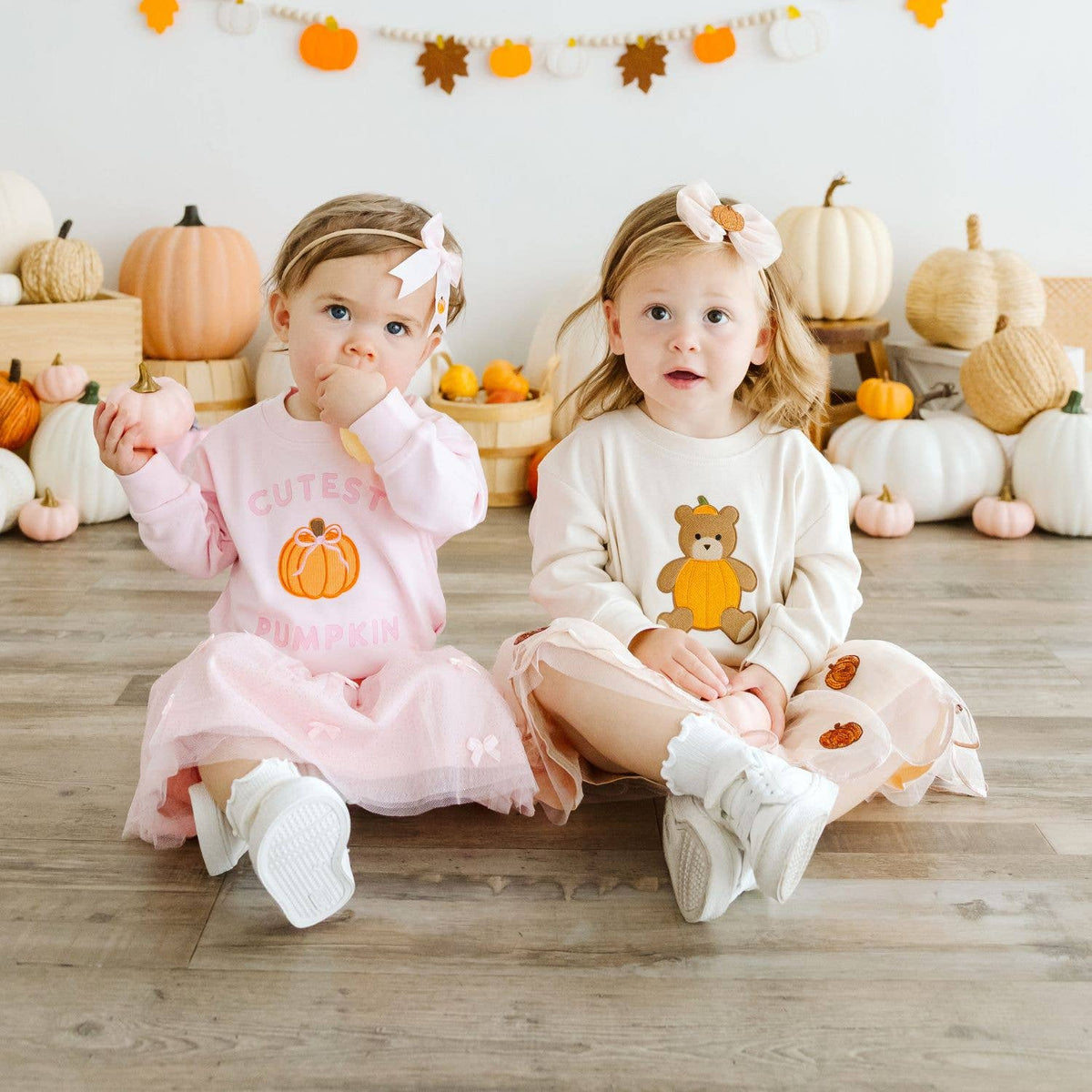 Sweet Wink - Pumpkin Sequin Scallop Tutu Skirt - Kids Clothing - Fall