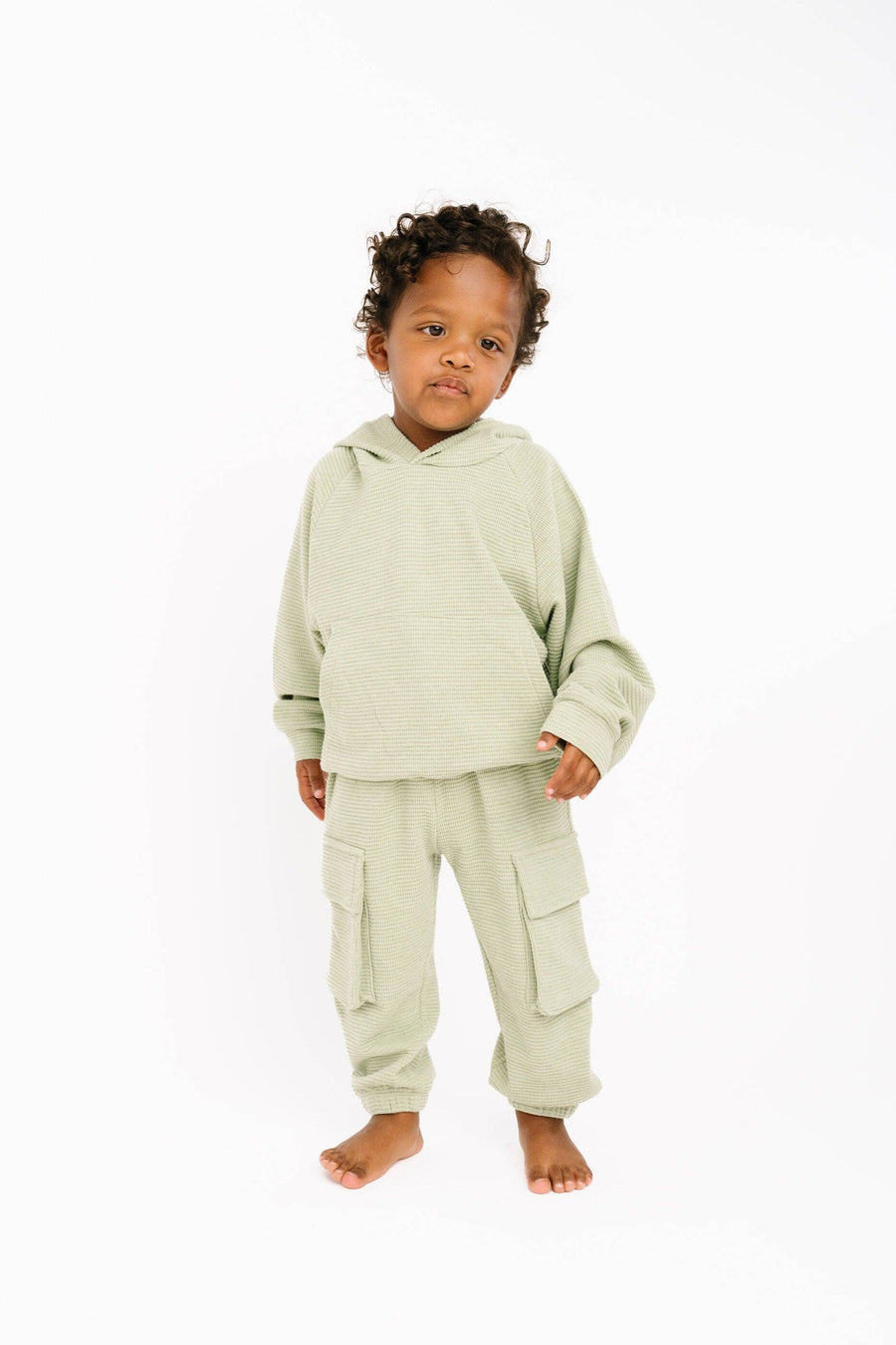 Little One Shop - Sage Mist Waffle Cargo Set