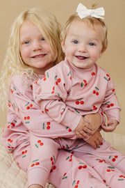 Lucky Panda Kids - Jogger Set | Blush & Cherry