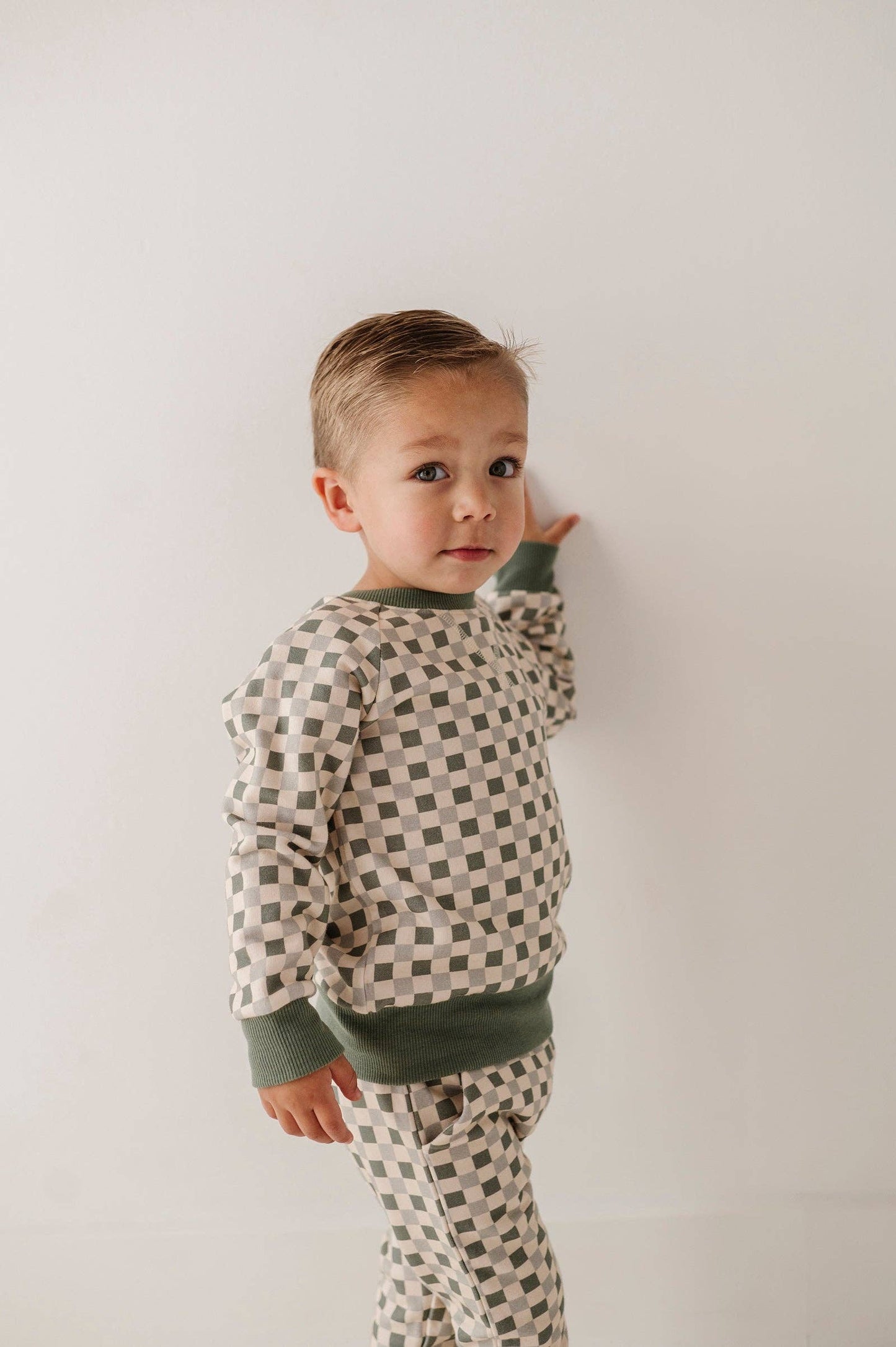 Checkered Sweatshirt - Olive