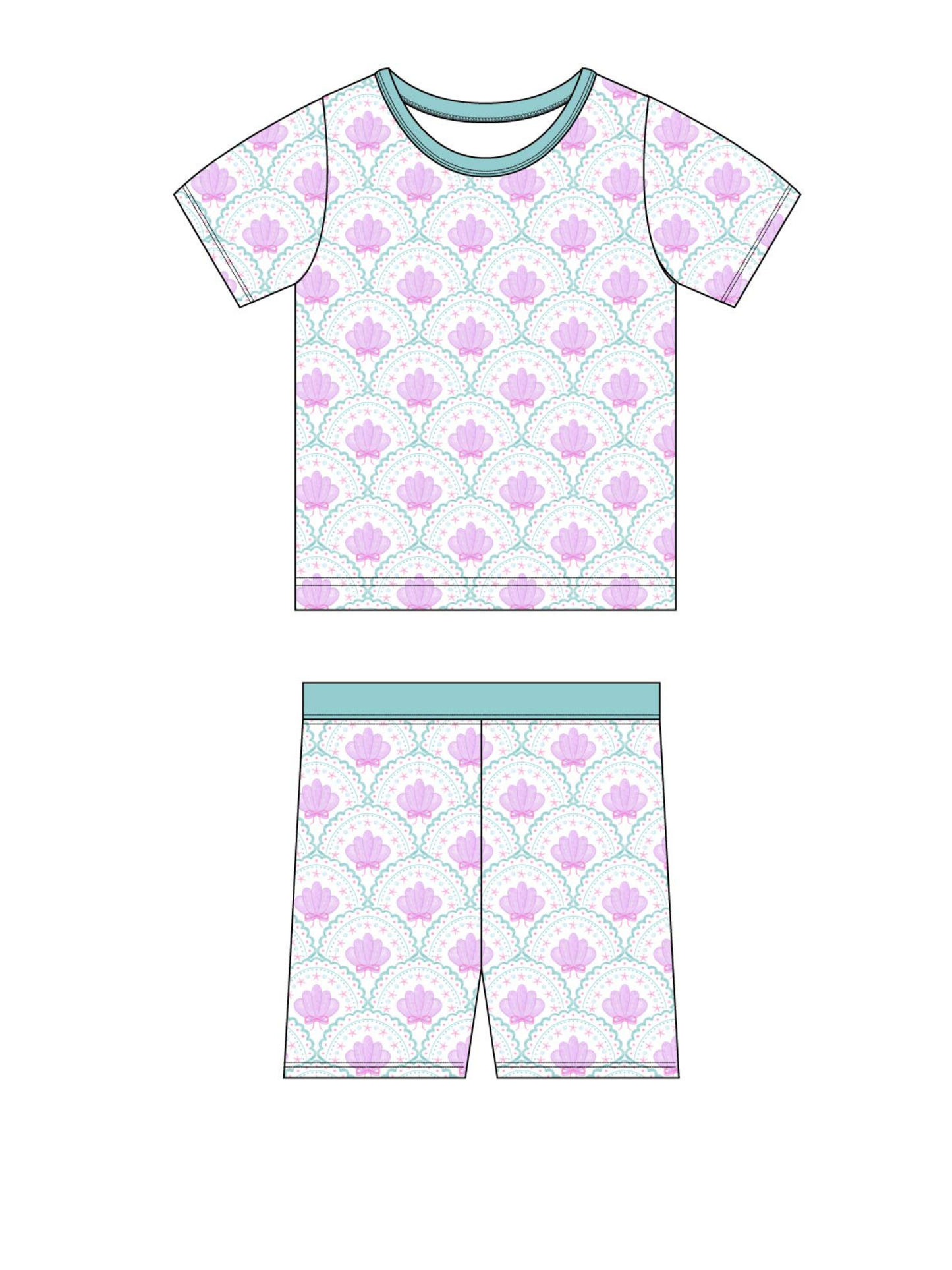 Toast + Jams - Seaside Shells Short Set
