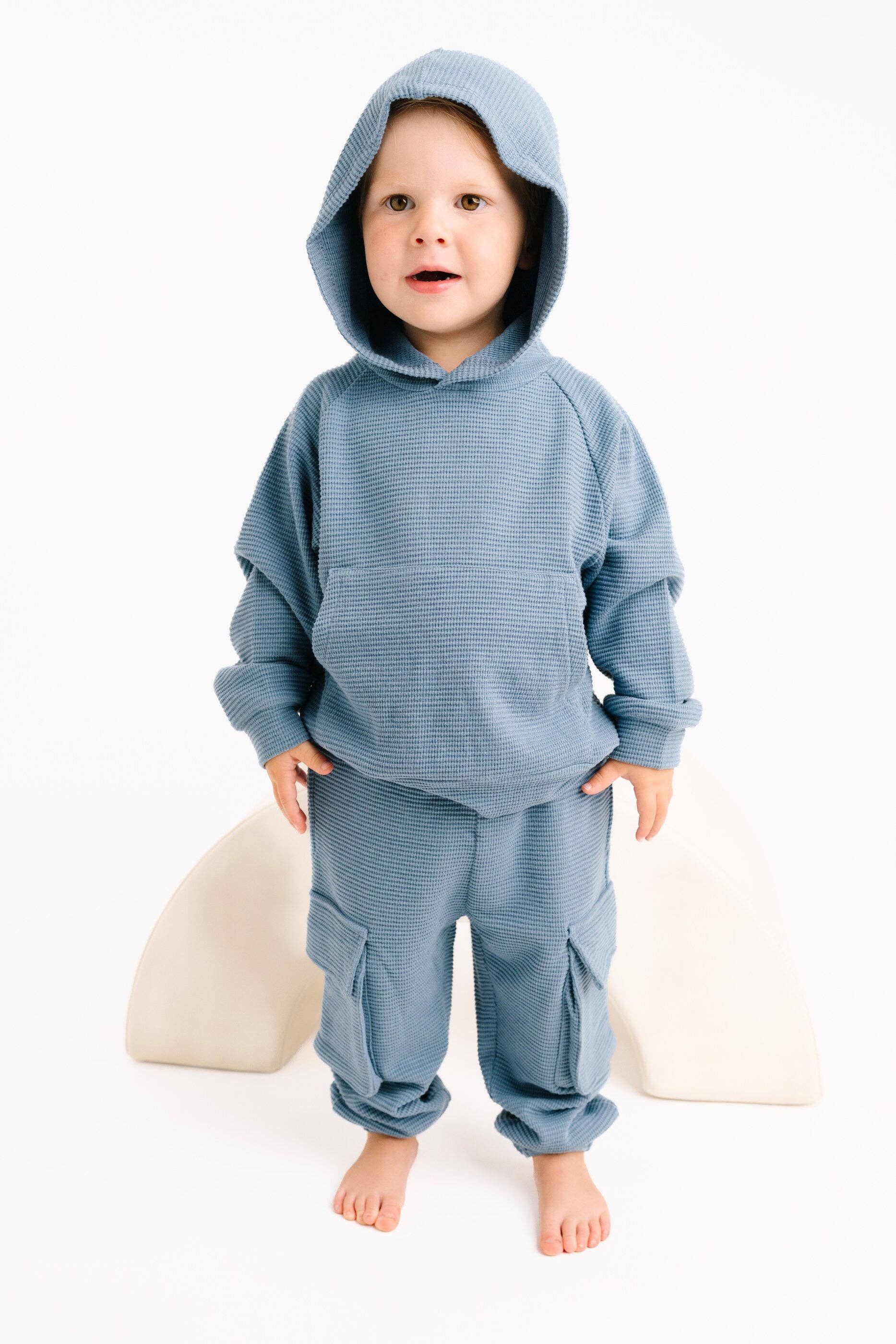 Little One Shop - Dusty Blue Waffle Cargo Set