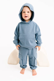 Little One Shop - Dusty Blue Waffle Cargo Set