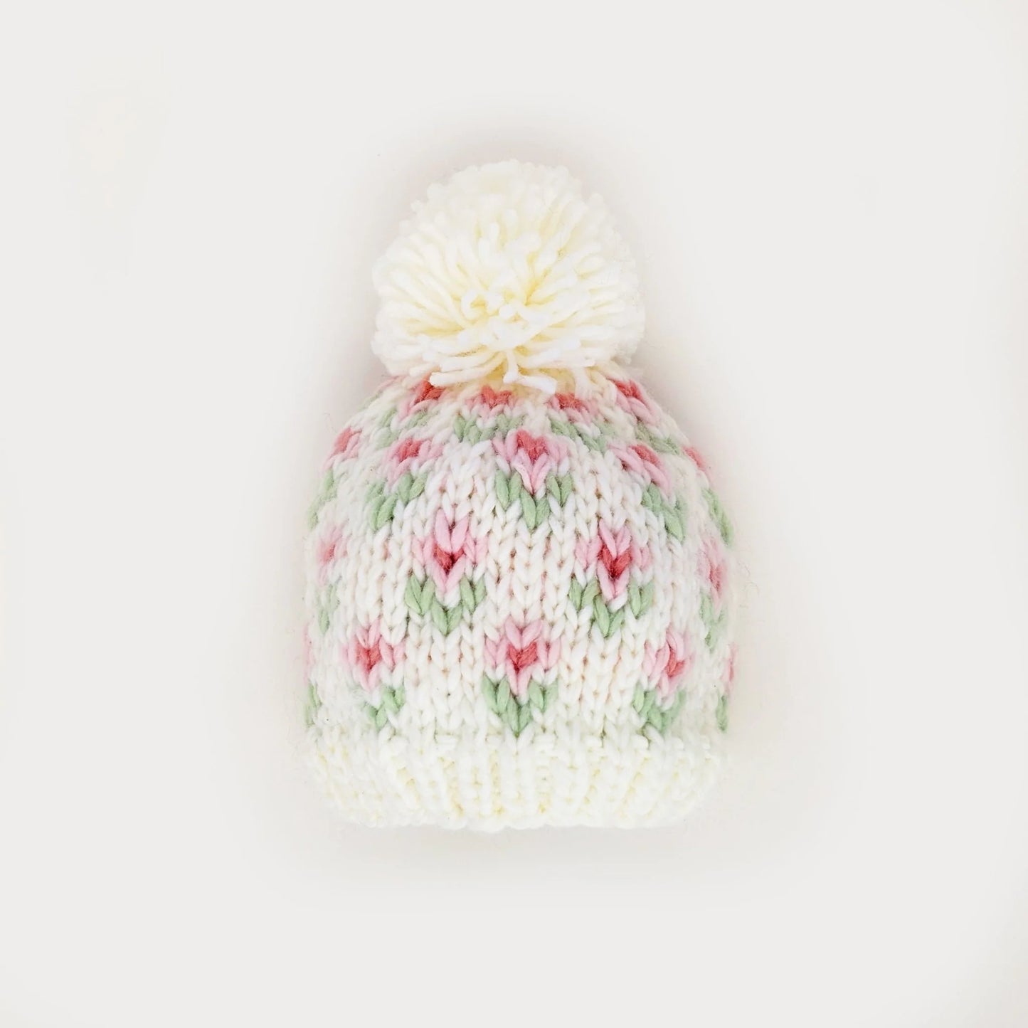 Bitty Blooms White Beanie Hat