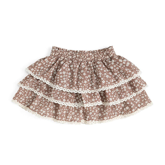 Sweet Wink - Mocha Floral Skort - Kids Boutique Clothing - Fall