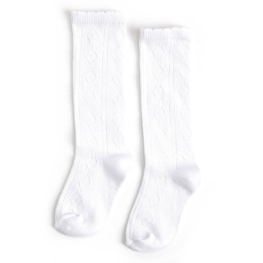 Little Stocking Co. - Scalloped Fancy Knee High Socks - White