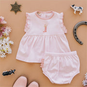 Magnolia Baby - Boots and Blooms Ruffle Diaper Cover Set - Pink