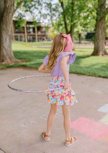 Ollie Jay - Ruffle Skort in Sunshine Tile | Girls Skirt - Skort | Summer