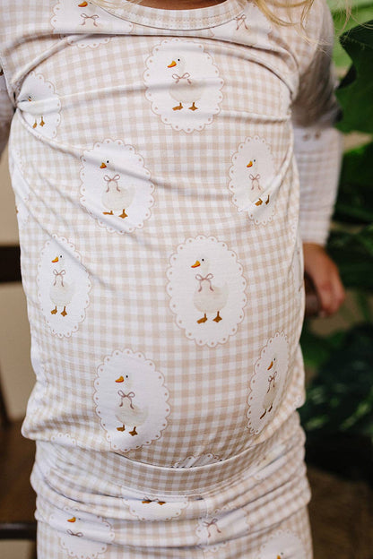 Lucky Panda Kids - Bamboo Two Piece Set | Gingham & Goose