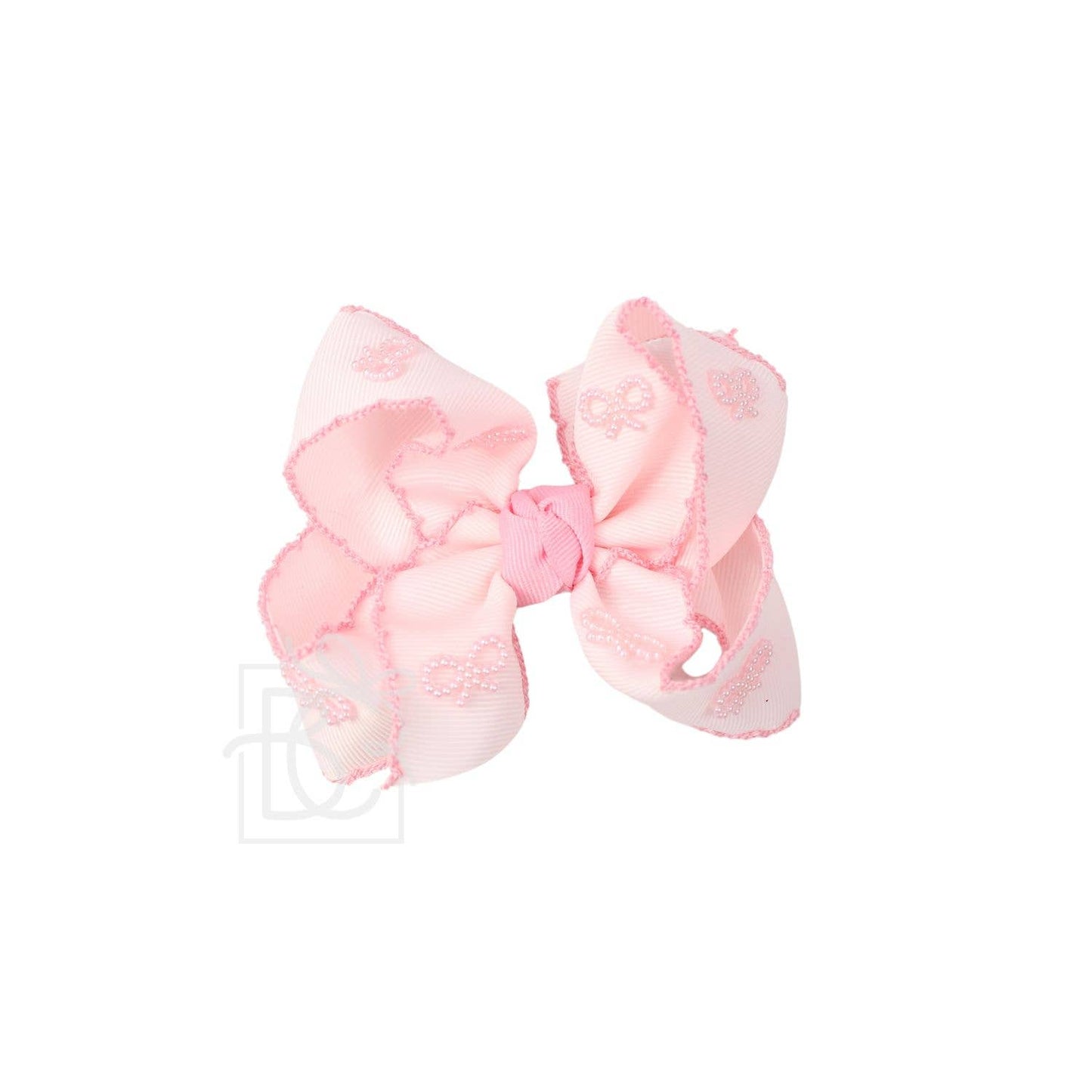 CROCHET EDGE BOW WITH PEARL EMBELLISHED BOWS