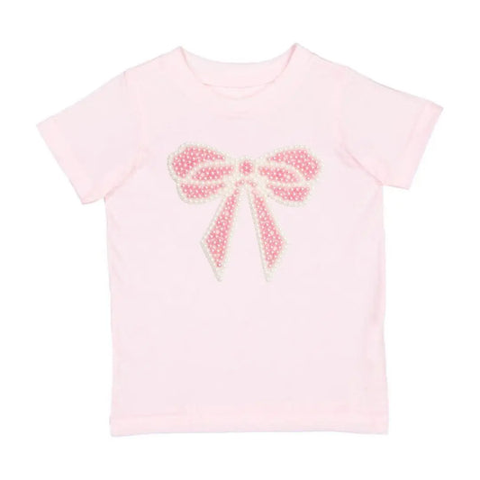 Sweet Wink - Pearl Bow Patch Short Sleeve T-Shirt
