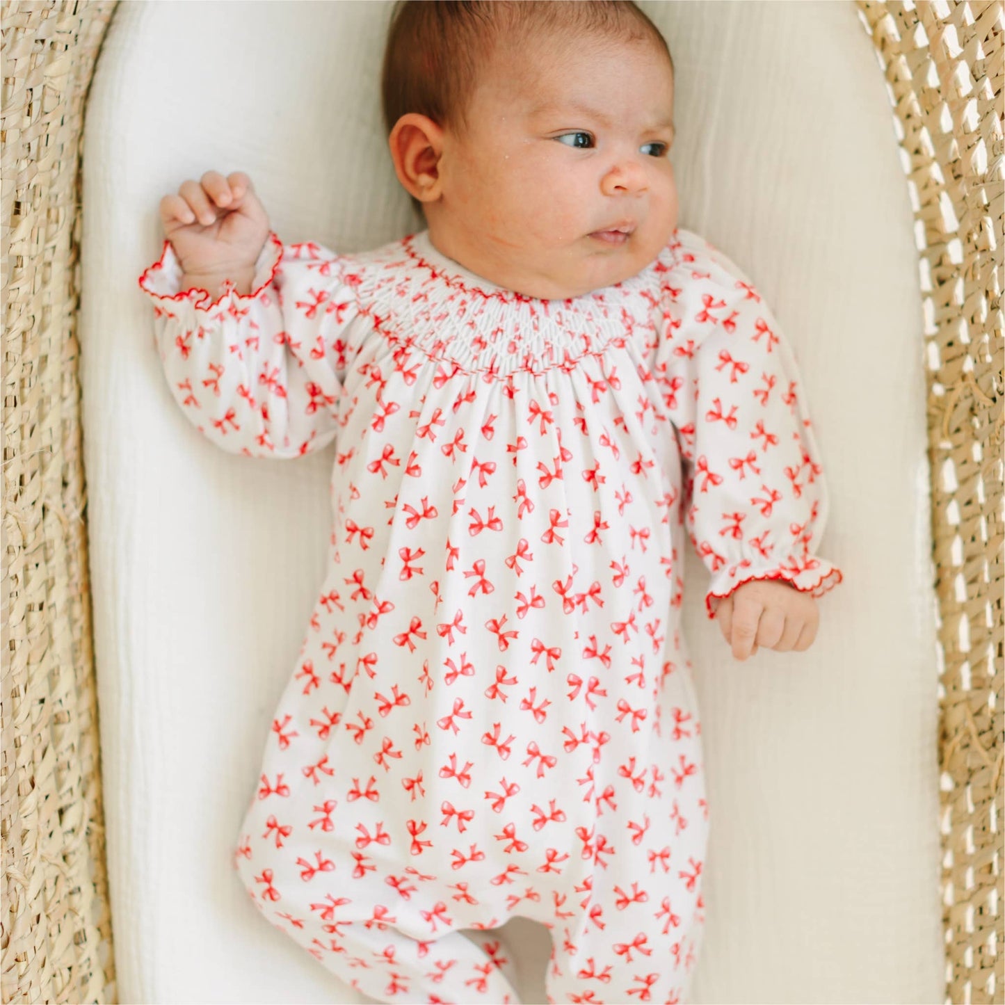 Magnolia Baby - Scarlett Bows Bishop Footie