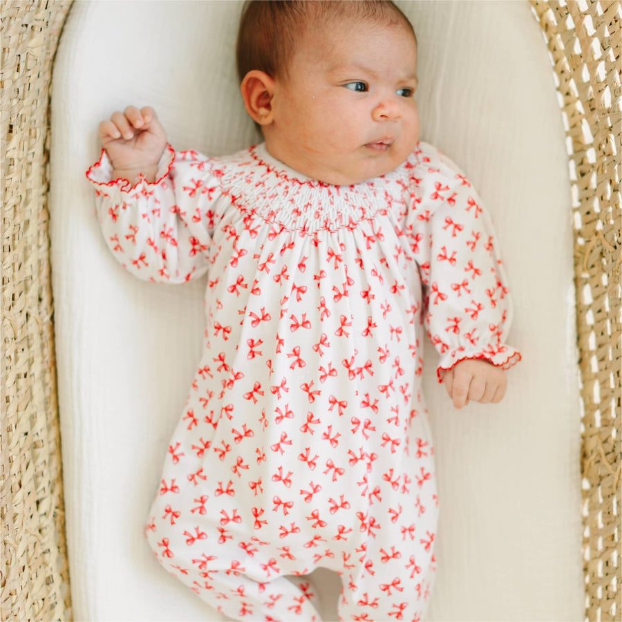 Magnolia Baby - Scarlett Bows Bishop Footie