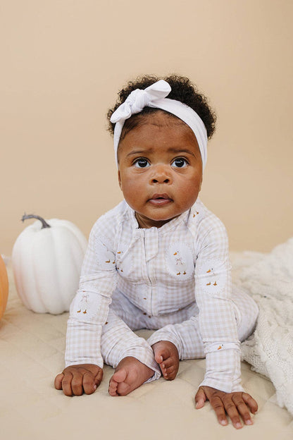 Lucky Panda Kids - Bamboo Zip Romper | Gingham & Goose