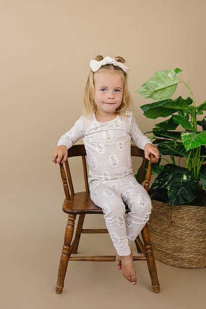 Lucky Panda Kids - Bamboo Two Piece Set | Gingham & Goose