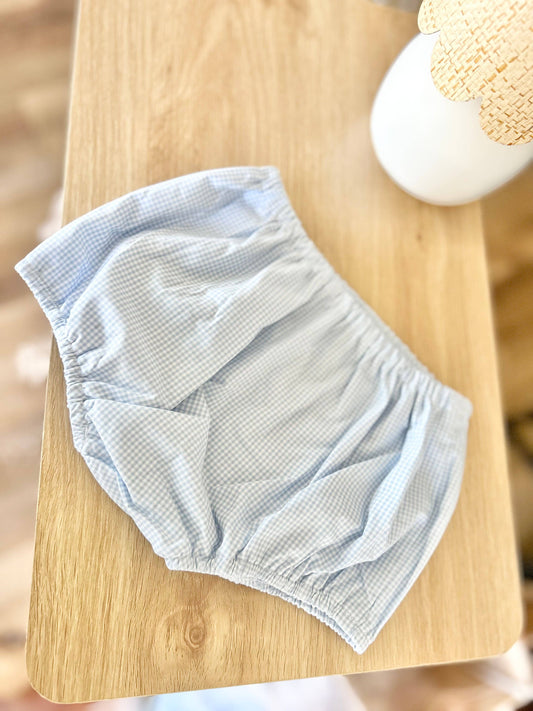 The Seaside Proper Children’s Company - Boys Baby Blue Gingham Diaper Cover