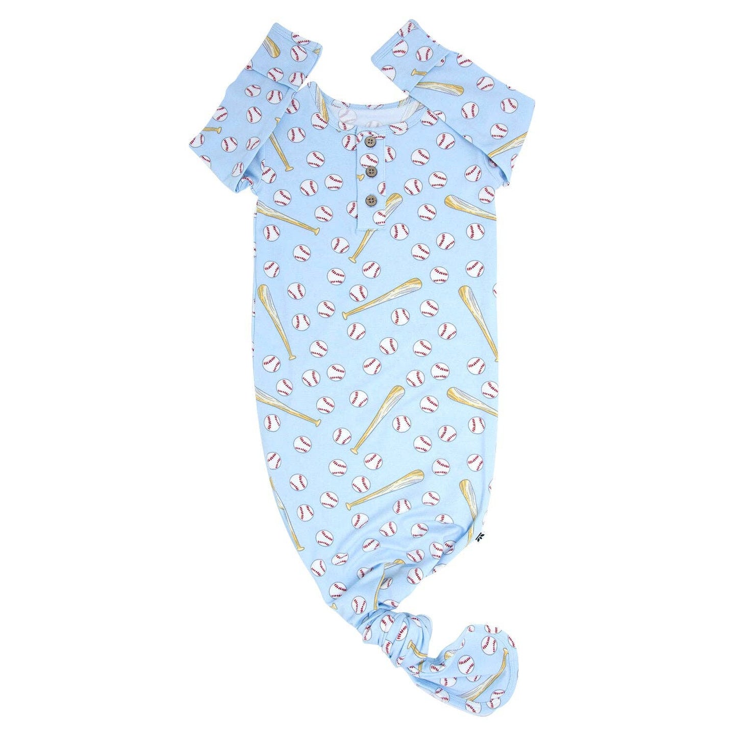 Sweet Bamboo - Knotted Gown - Little Slugger Blue