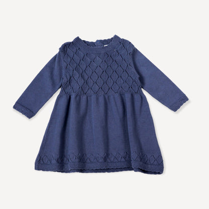Viverano Organics - Milan Pointelle Sweater Knit Baby dress (Organic Cotton)