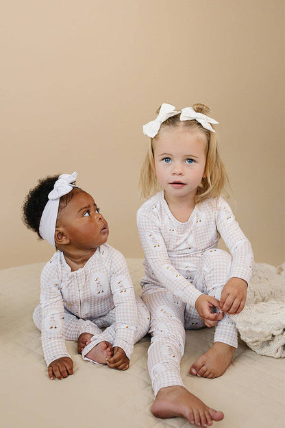 Lucky Panda Kids - Bamboo Two Piece Set | Gingham & Goose