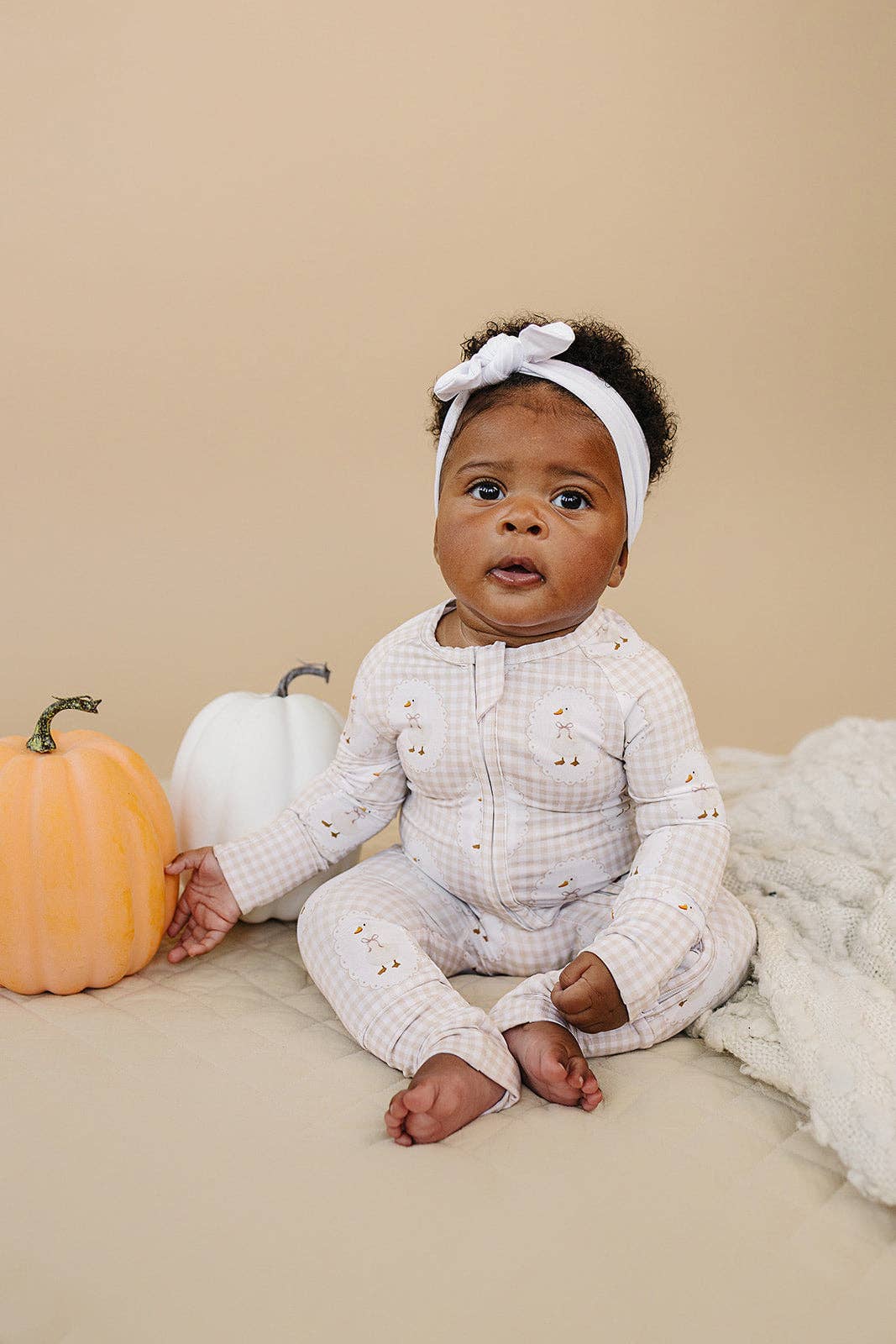 Lucky Panda Kids - Bamboo Zip Romper | Gingham & Goose