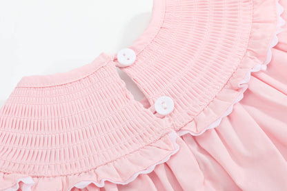 Lil Cactus - Pink Butterflies Smocked Romper