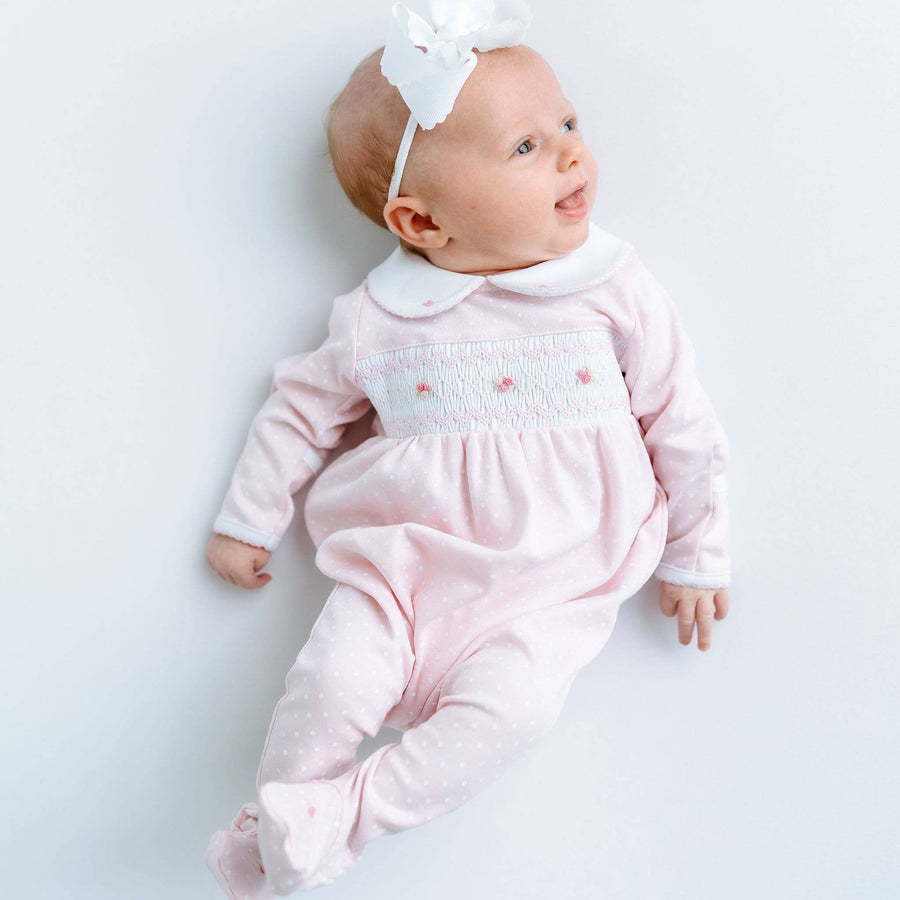 Magnolia Baby - Mia's Classics Smocked Footie - Pink