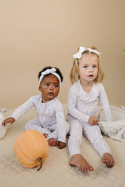 Lucky Panda Kids - Bamboo Zip Romper | Gingham & Goose