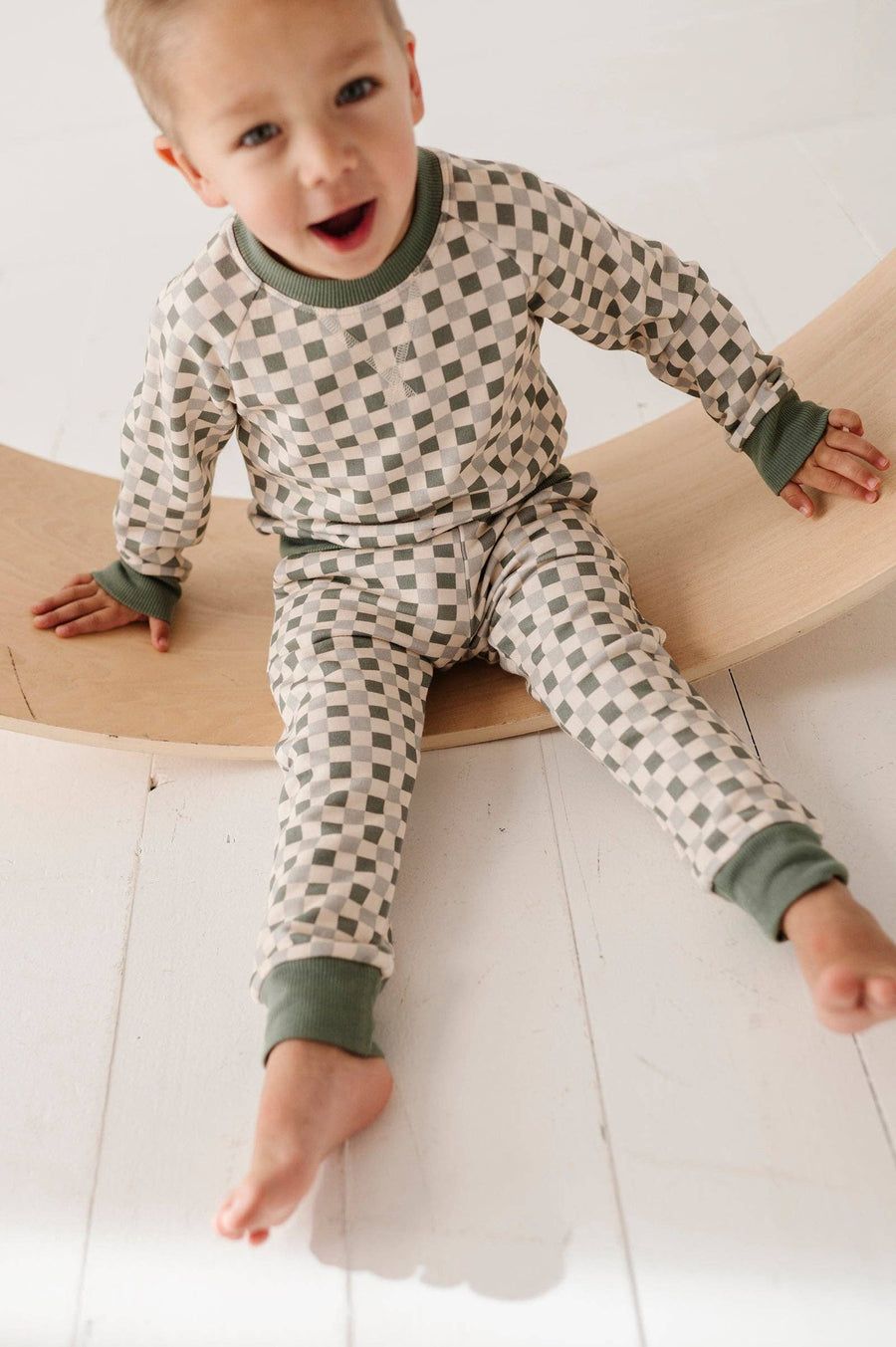 Checkered Sweatshirt - Olive