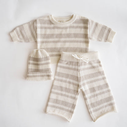 Atlas Grey - Organic Knit Wideleg Pant