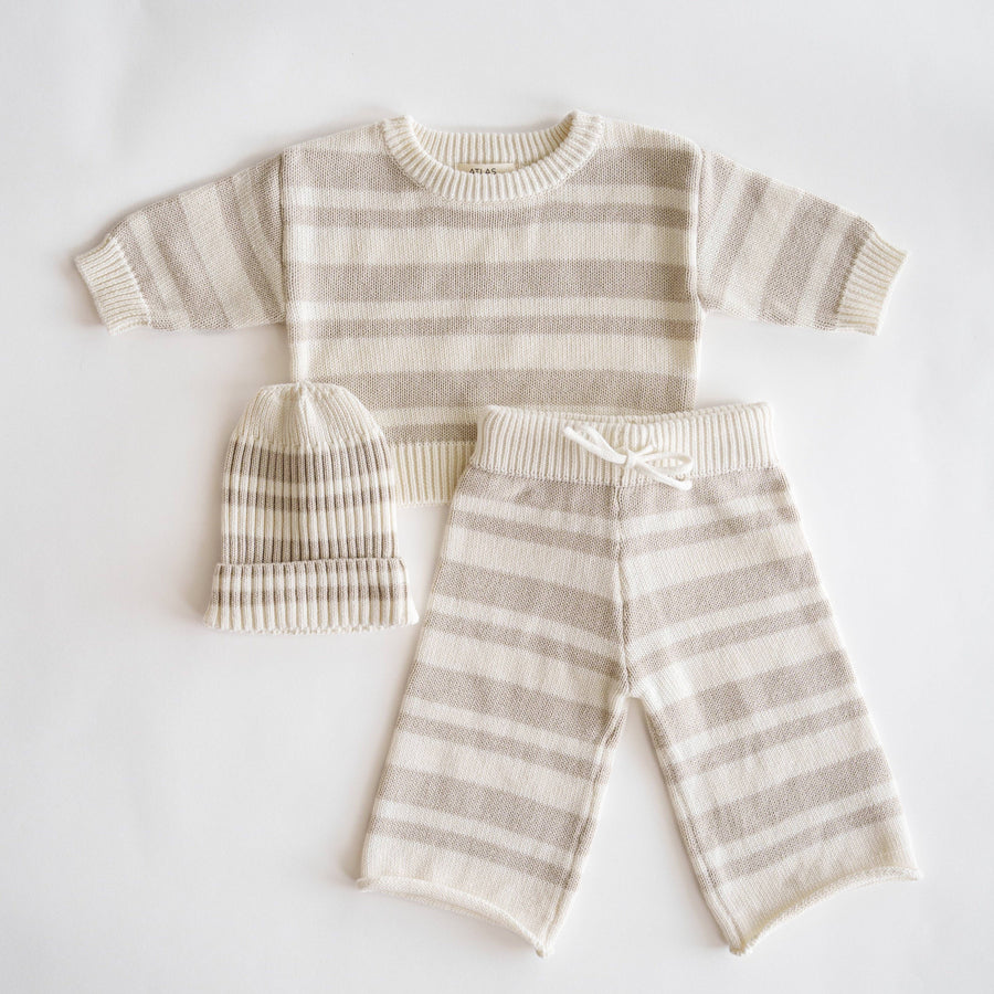 Atlas Grey - Organic Knit Wideleg Pant