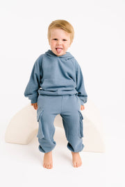 Little One Shop - Dusty Blue Waffle Cargo Set