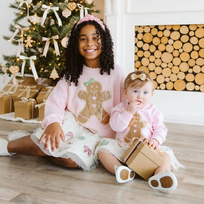Sweet Wink - Gingerbread Sequin Christmas Tutu Skirt - Kids Clothing