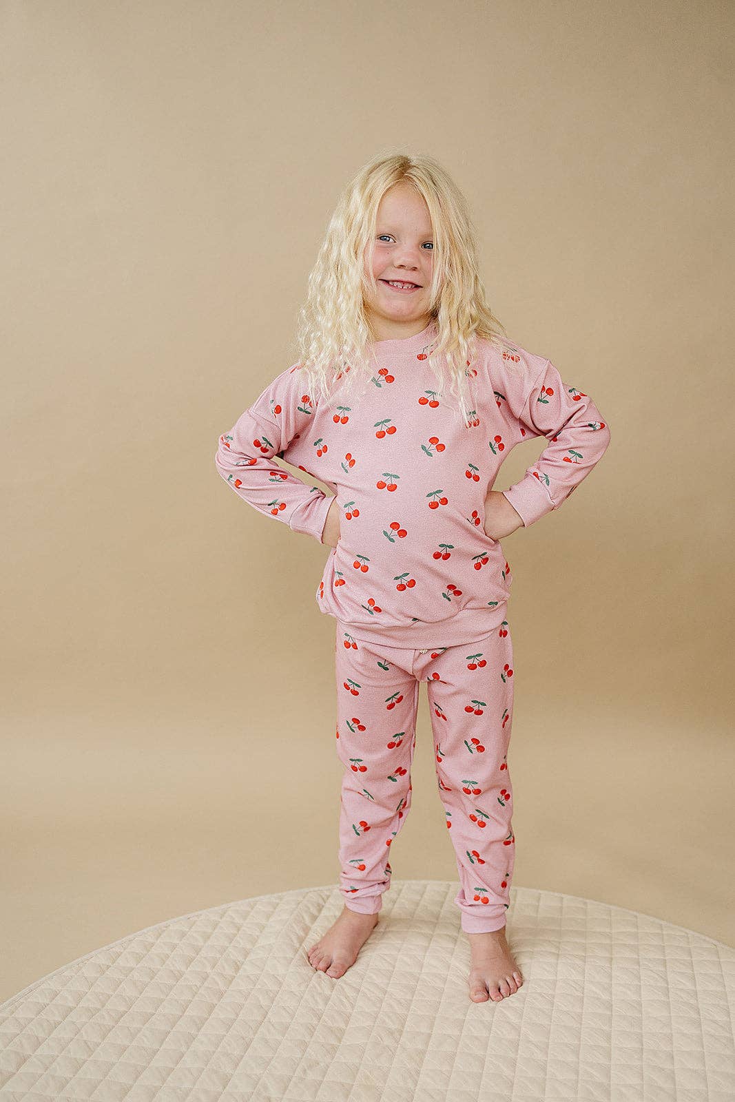 Lucky Panda Kids - Jogger Set | Blush & Cherry