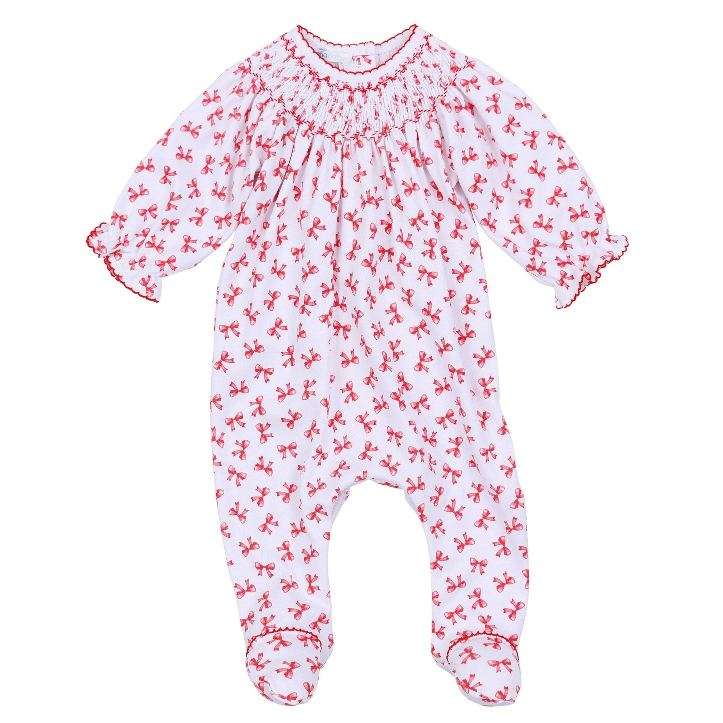 Magnolia Baby - Scarlett Bows Bishop Footie