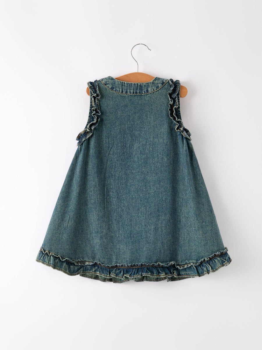 Rylee Faith Designs - Vintage Denim Ruffle Dress