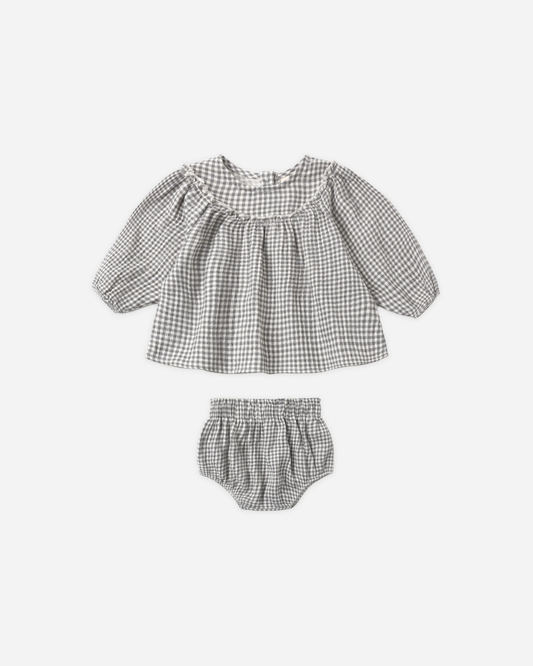 Quincy Mae - Mia Top and Bloomer Set Midnight Gingham