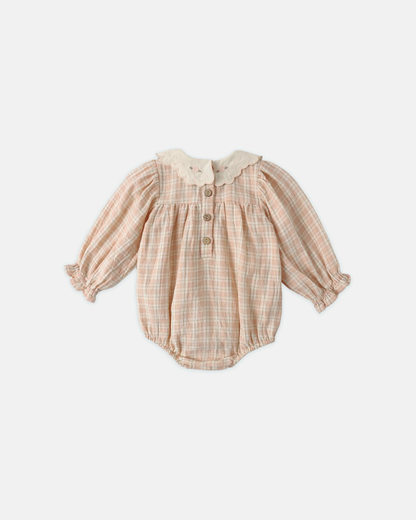 Quincy Mae - Callie Romper Pink Plaid