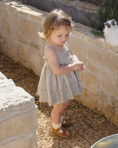 Quincy Mae - Mae Smocked Top + Bloomer Set Sage Gingham