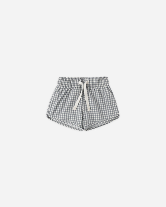 Quincy Mae - Boys Swim Short Blue Gingham