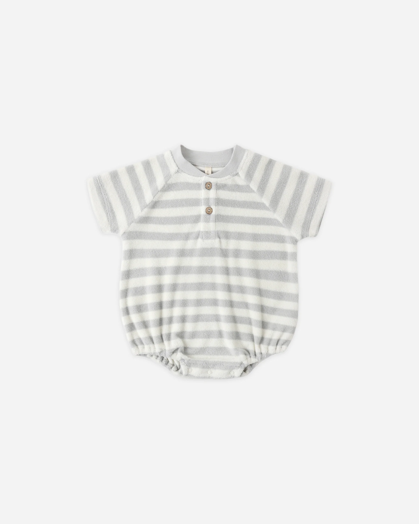Quincy Mae - Terry Henley Romper Sky Stripe